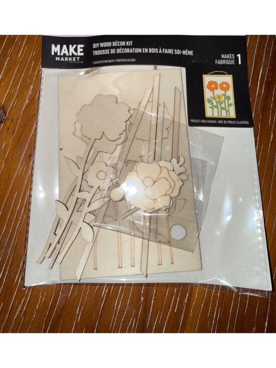 Make Market Other - DIY Wood Décor Kit With Floral Design - Make Market Easter Craft Project - Paint
